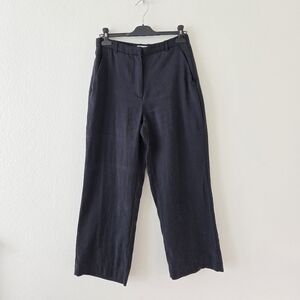 Abercrombie & Fitch Black Tailored Wide Leg High Rise Pants size 28 Short